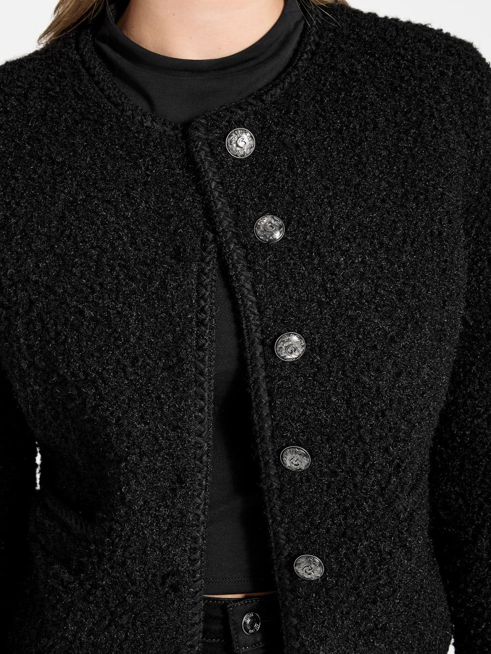 Ivana Faux-Fur Buttoned Jacket - Guess