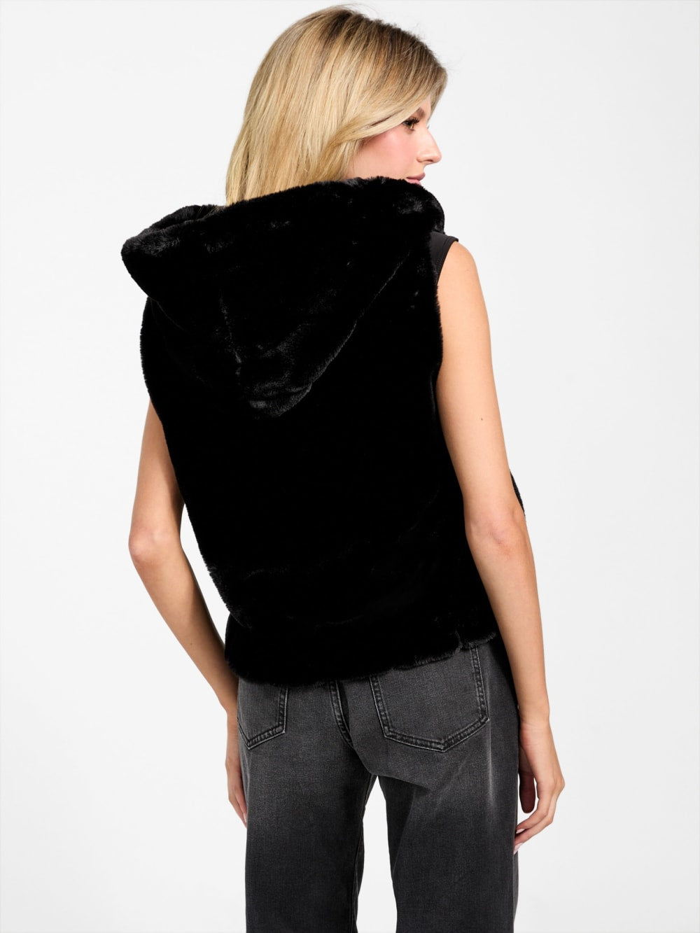 Sophy Hooded Faux-Fur Vest - Guess