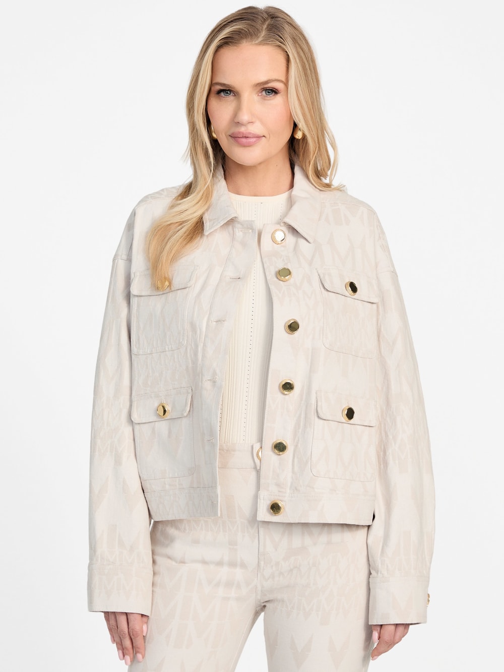 Sarah Monogram Denim Jacket - Guess