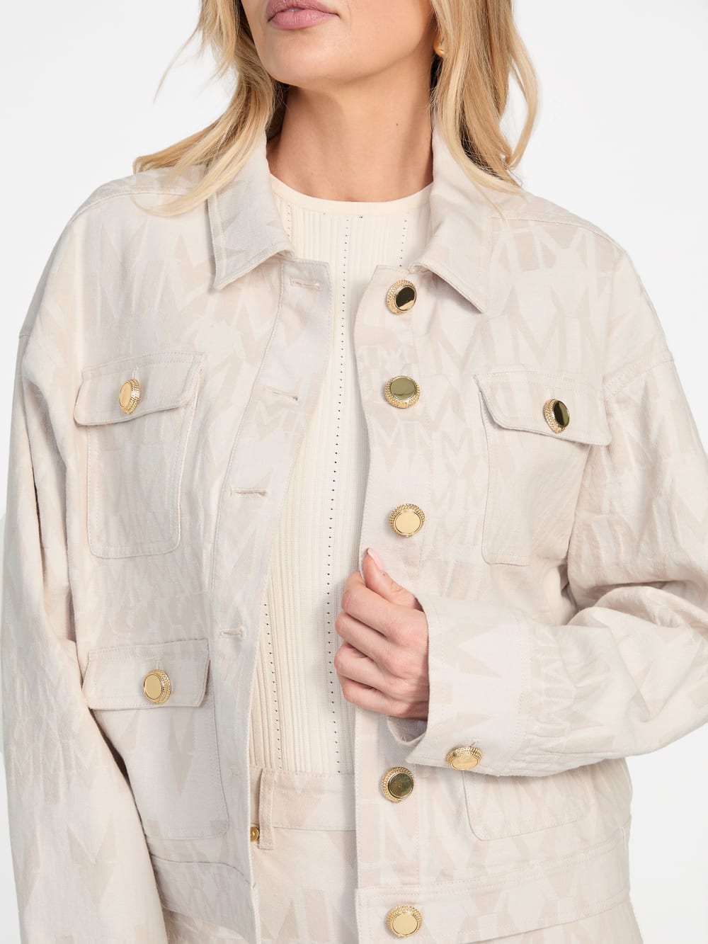 Sarah Monogram Denim Jacket - Guess