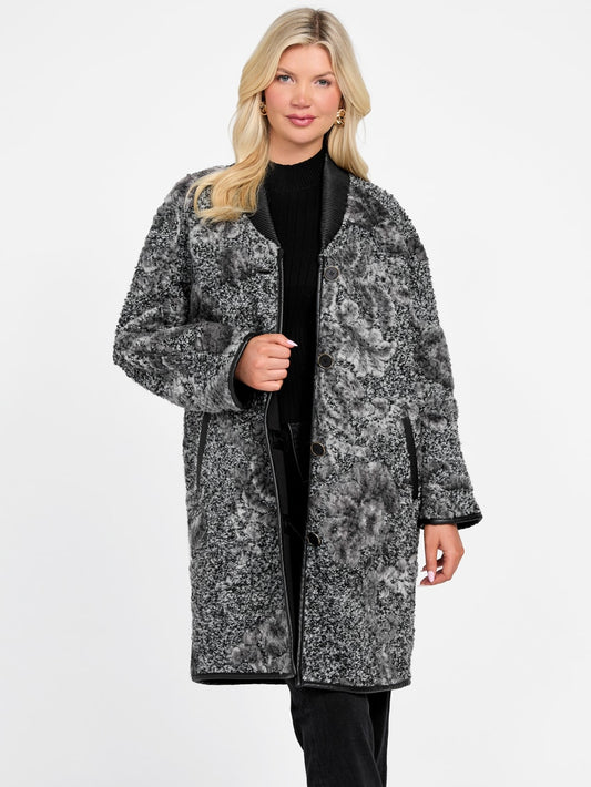 Marciano jacquard wool-blend coat - Guess