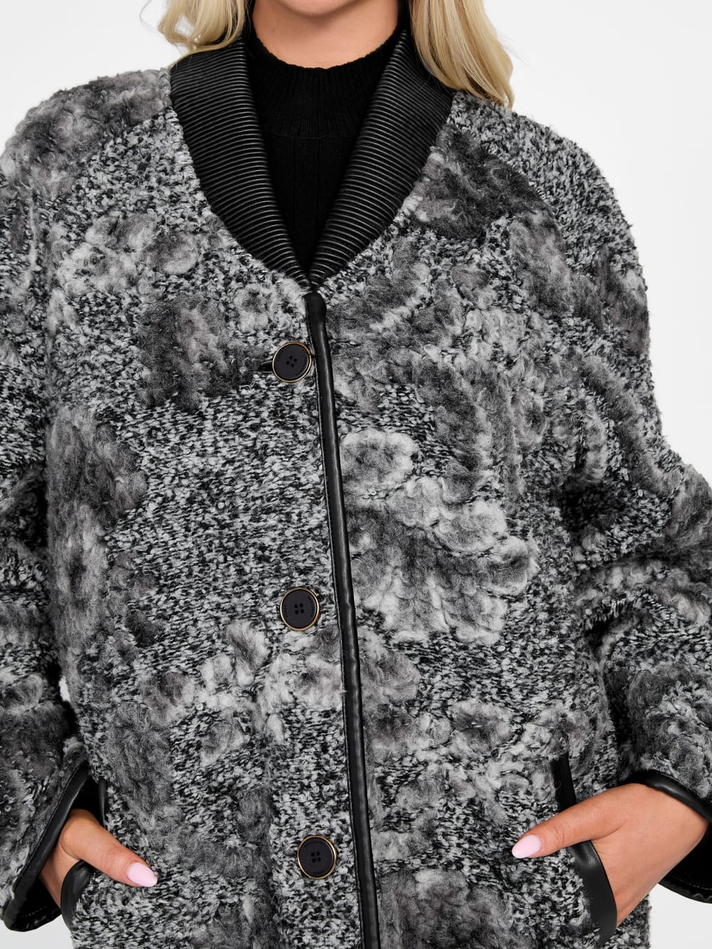 Marciano jacquard wool-blend coat - Guess
