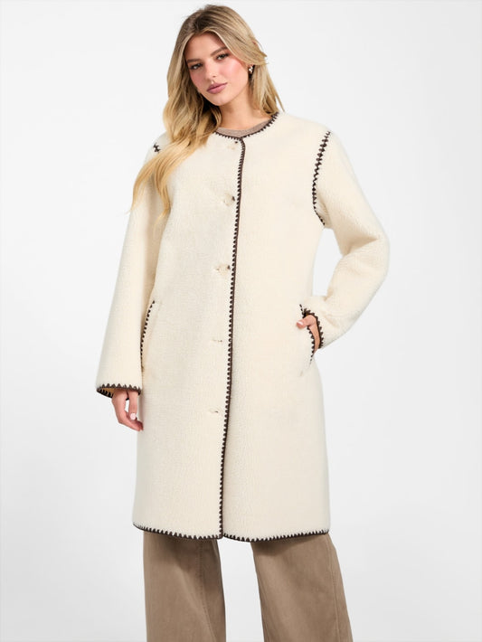 Mia Sherpa Midi Coat - Guess