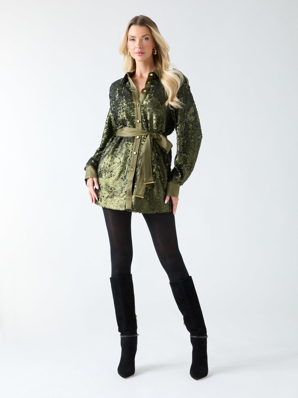 Kaia Sequin Shacket - Guess