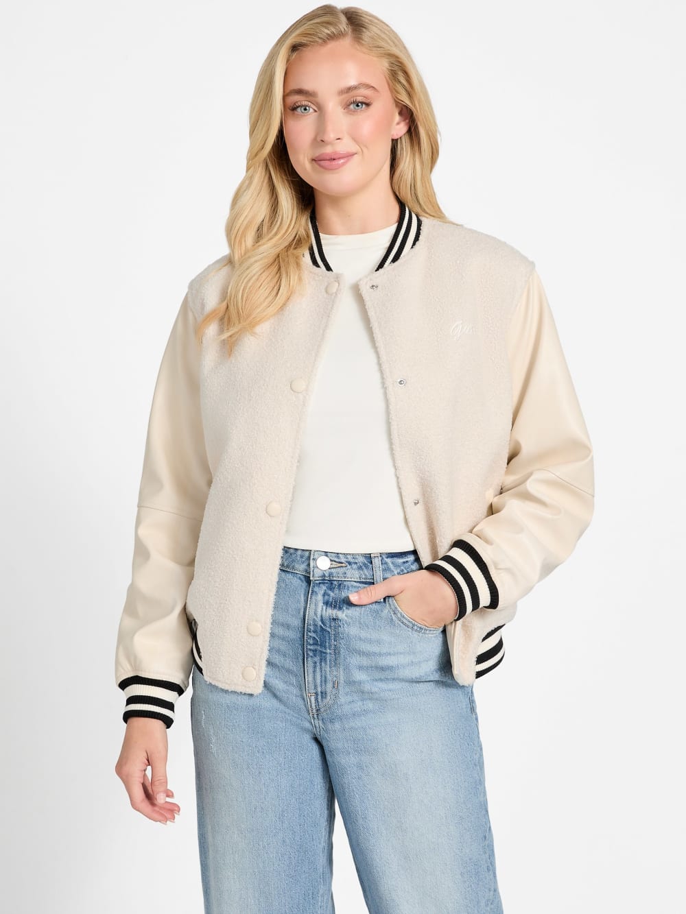 Eco Danielle Boucle Varsity Jacket - Guess