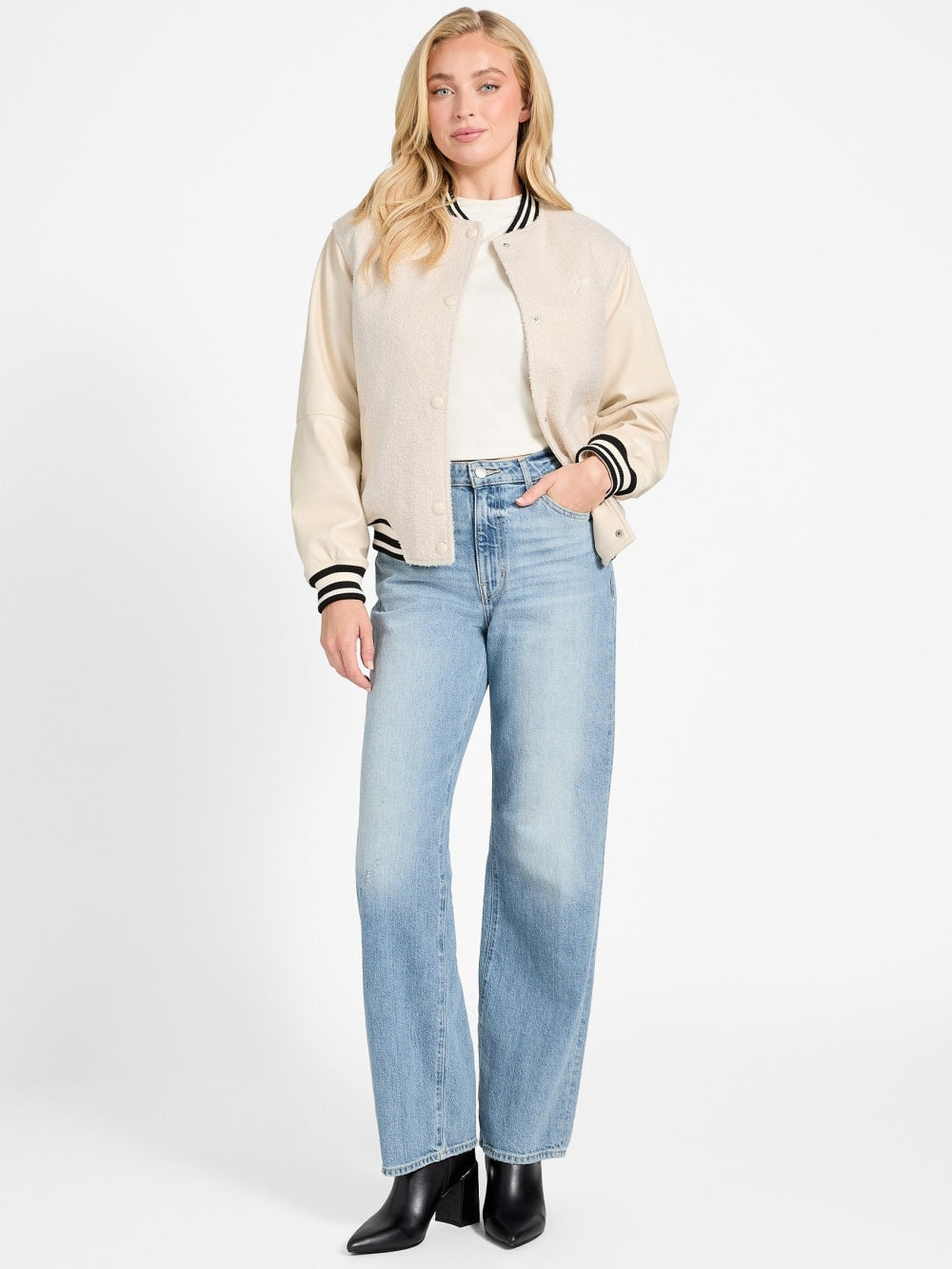 Eco Danielle Boucle Varsity Jacket - Guess