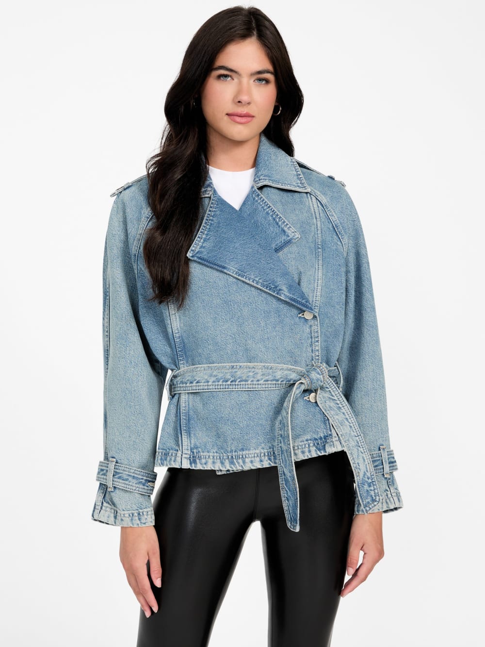 Eco Runa Belted Denim Jacket - Guess