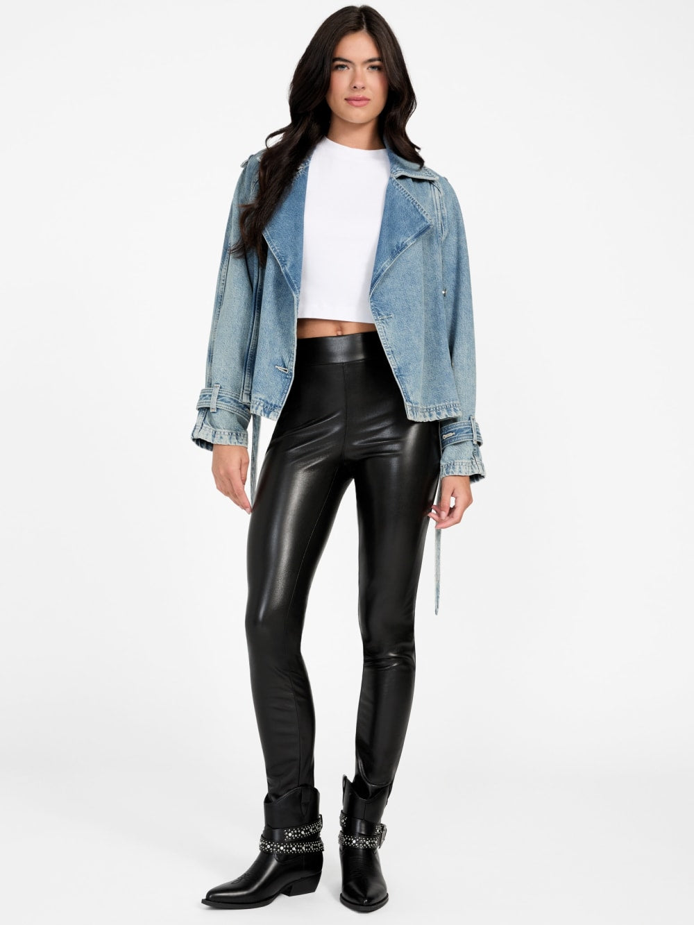 Eco Runa Belted Denim Jacket - Guess