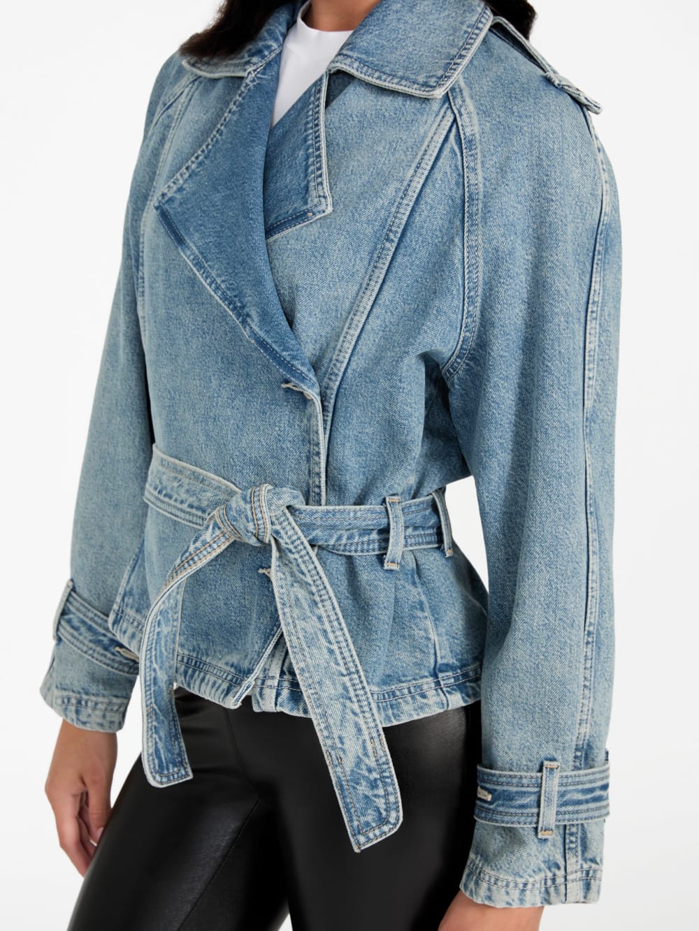 Eco Runa Belted Denim Jacket - Guess