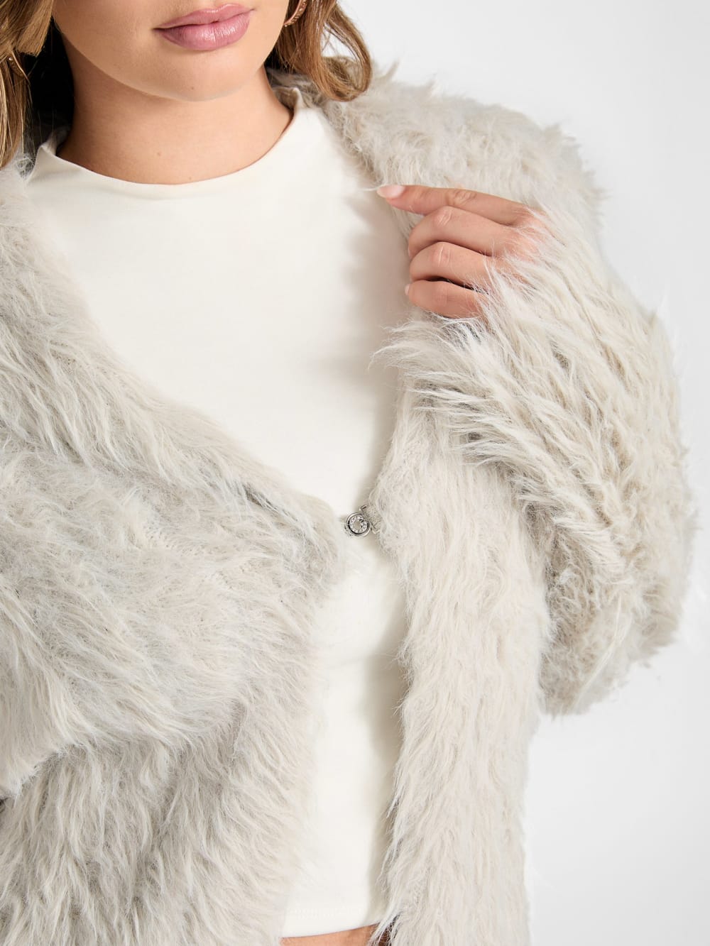 Lara Faux-Fur Cardigan - Guess