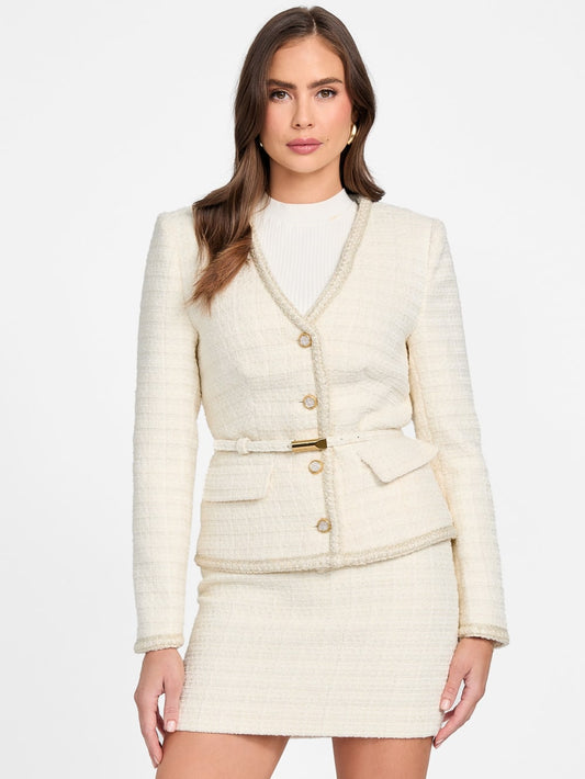 Eco Sue Belted Bouclé Blazer - Guess