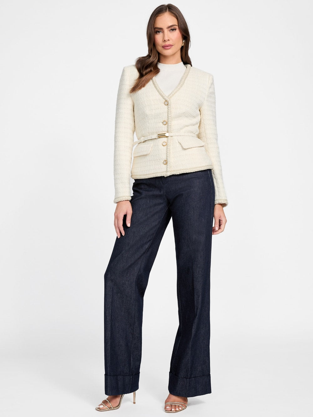 Eco Sue Belted Bouclé Blazer - Guess