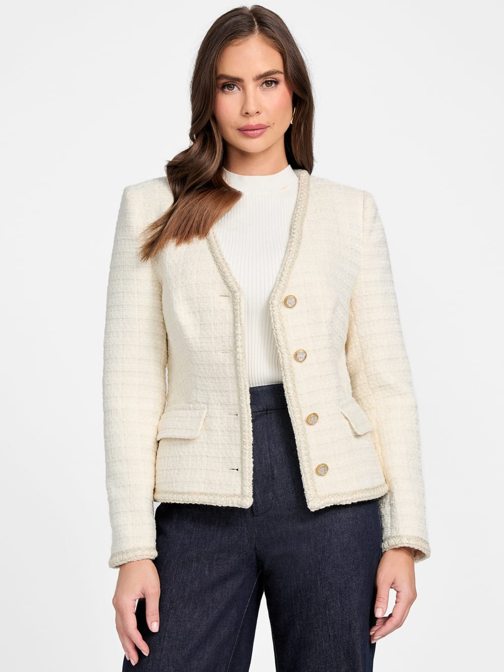 Eco Sue Belted Bouclé Blazer - Guess
