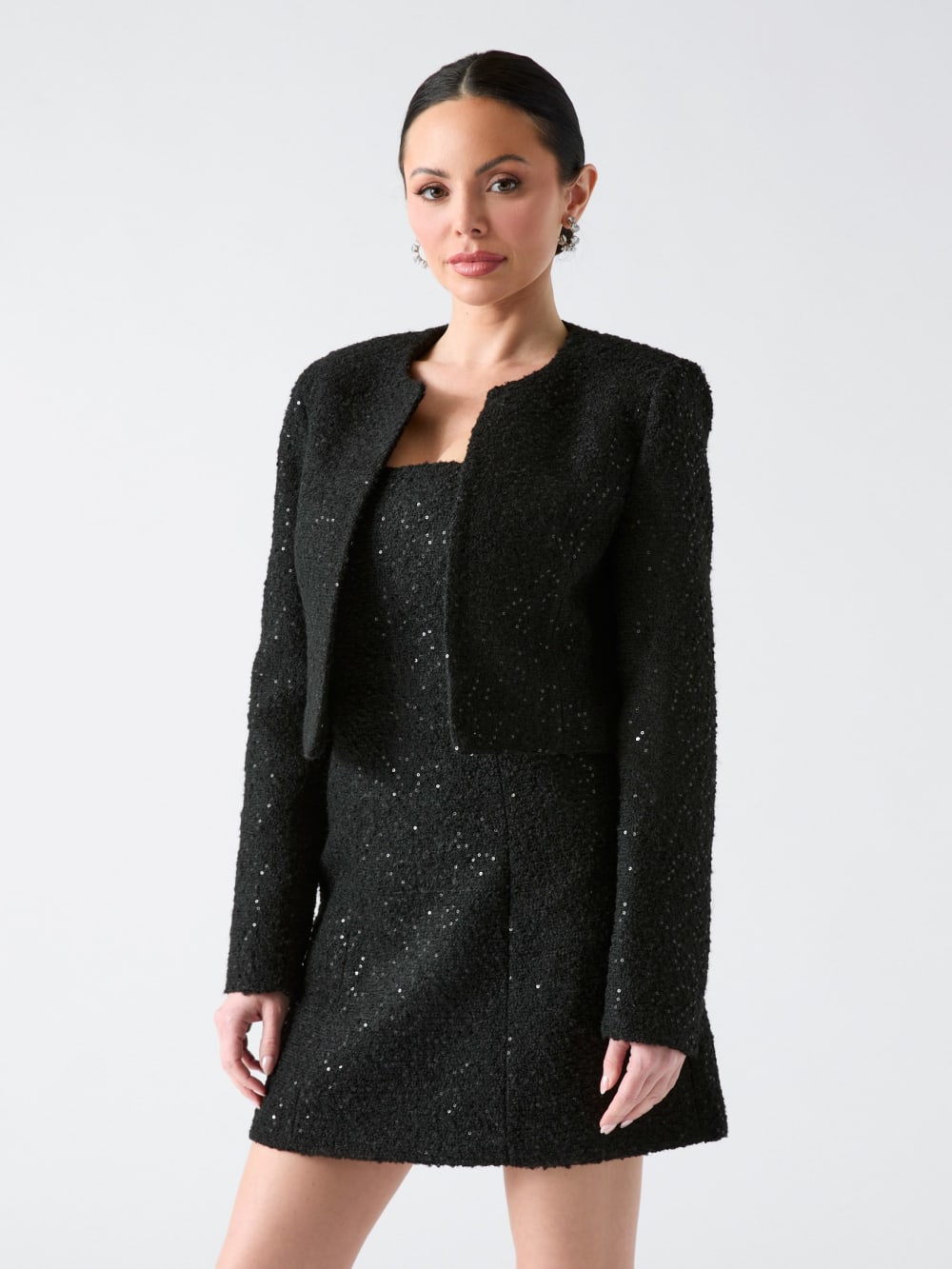 Bouclé Away Sequin Jacket - Guess