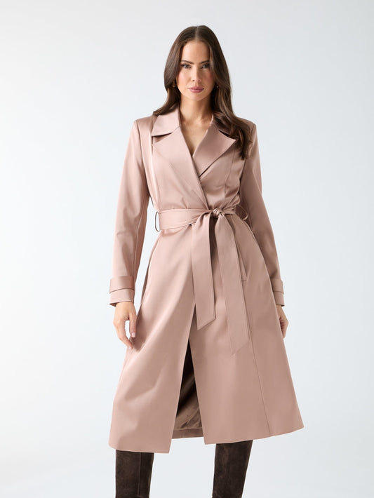 Eleonor Satin Wrap Trench - Guess