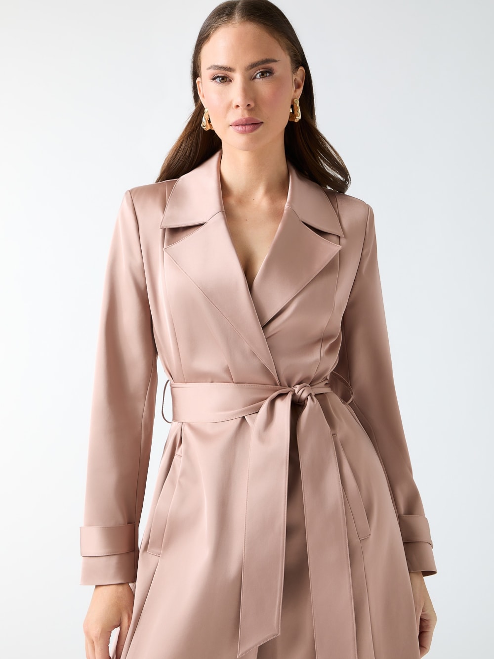 Eleonor Satin Wrap Trench - Guess