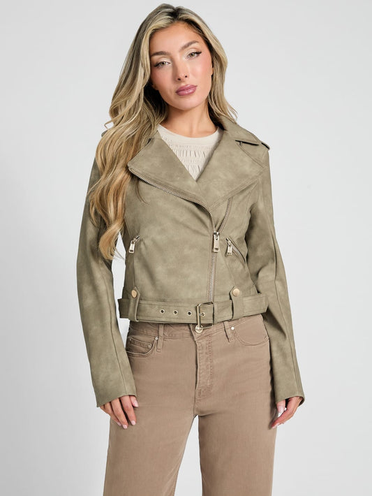 Concetta Washed Biker Jacket - Guess