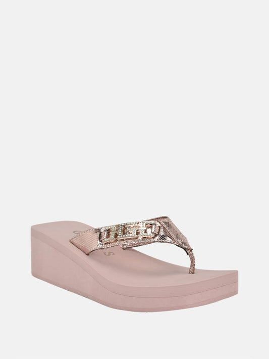 Elowen G Buckle Wedge Sandals - Guess