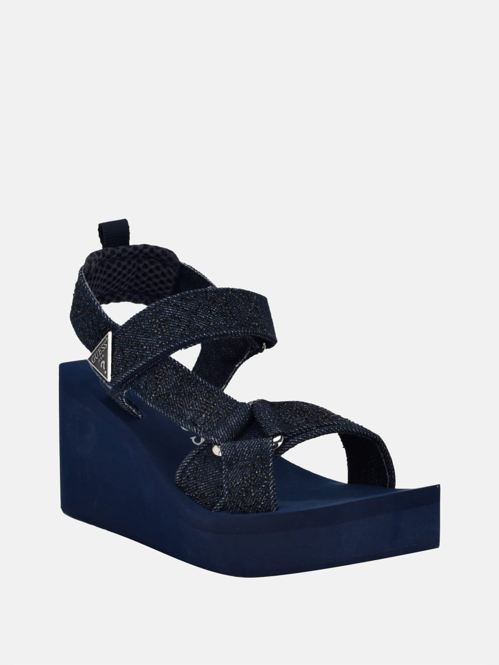 Dawsin Rhinestone Wedge Sandals - Guess