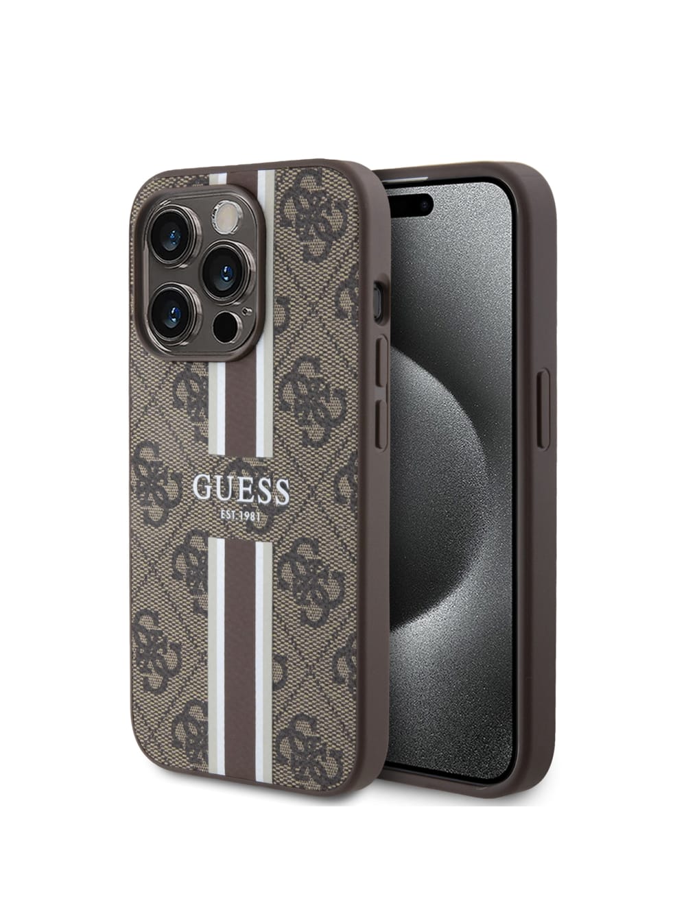 Quattro G Striped iPhone 15 Pro Case - Guess