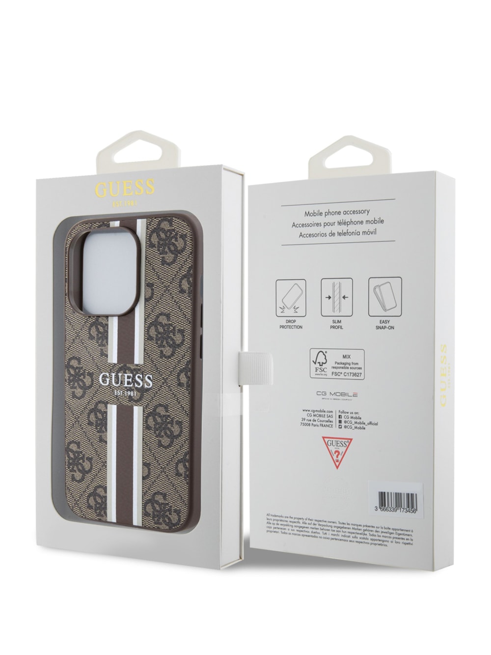 Quattro G Striped iPhone 15 Pro Case - Guess