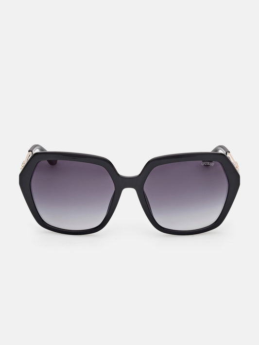 Square-Geometric Plastic Sunglasses - Guess