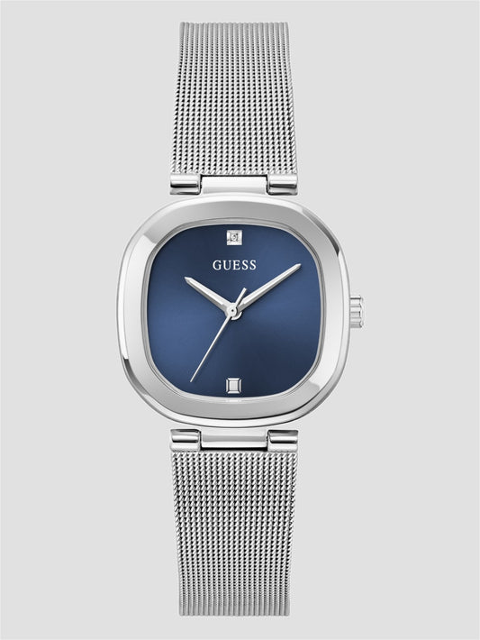 Silver-Tone Mesh Analog Watch - Guess