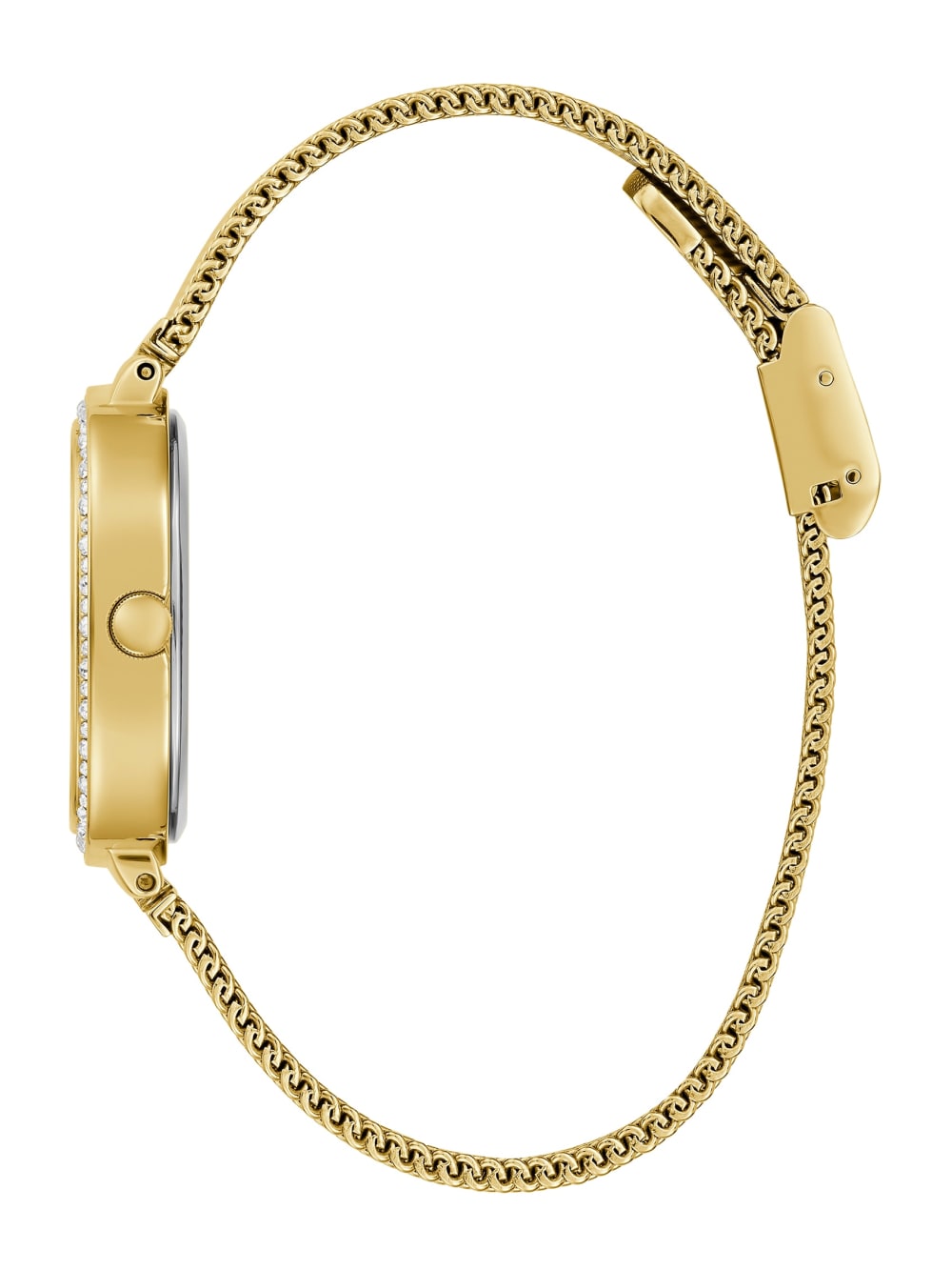 Gold-Tone and Green Mesh Analog Watch - Guess