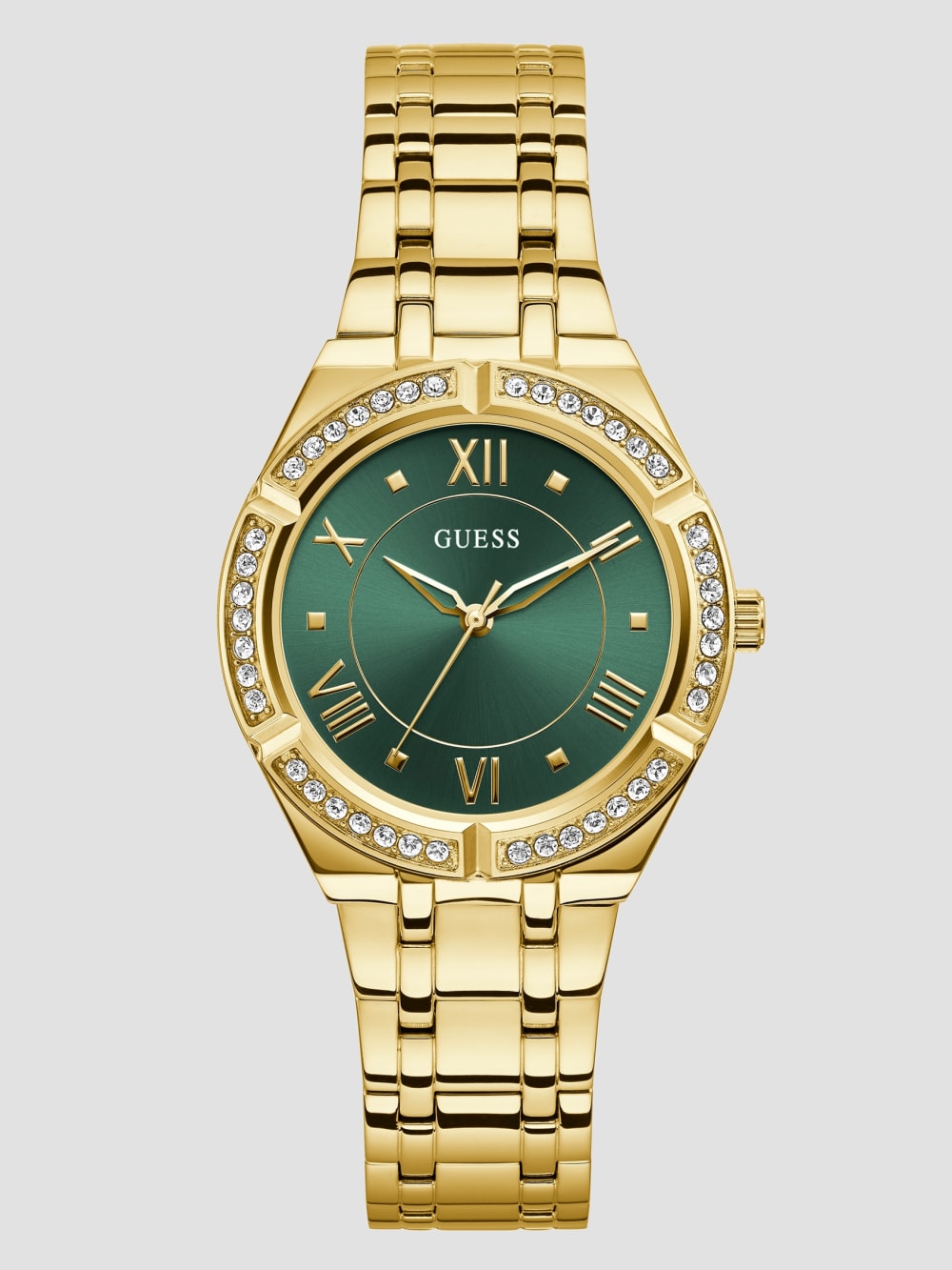 Gold-Tone and Green Analog Watch - Guess