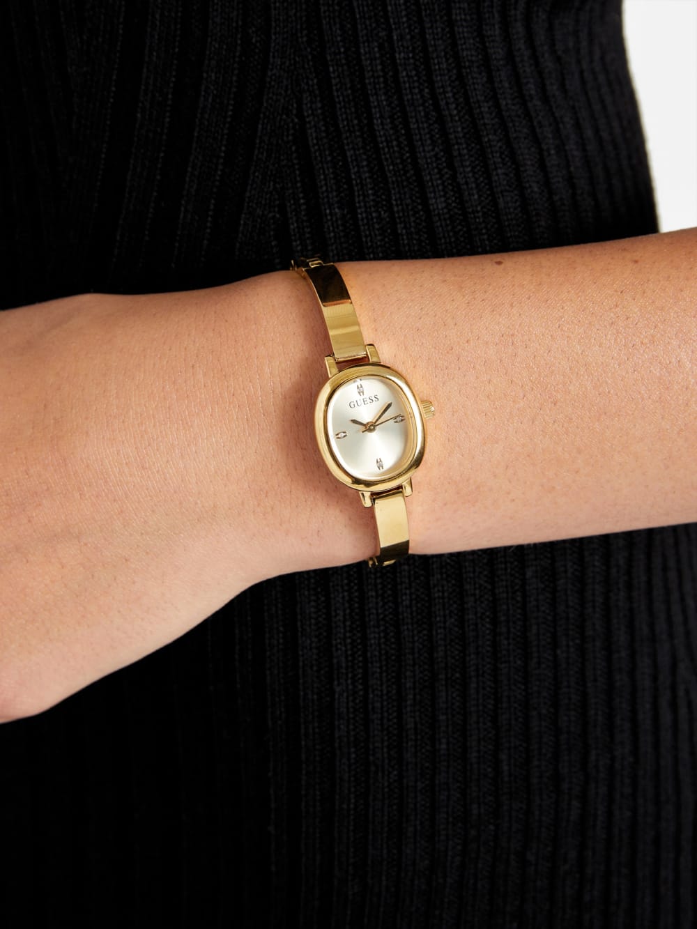Gold-Tone Oval Analog Watch - Guess