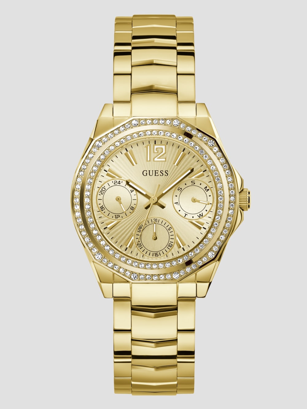 Gold-Tone and Crystal Multifunction Watch - Guess