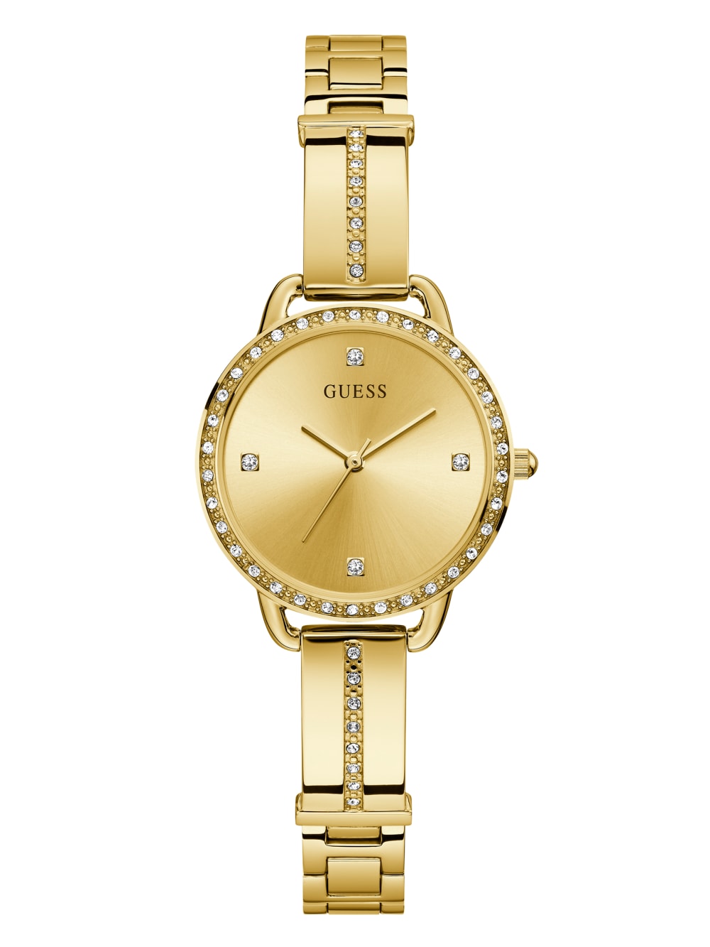 Gold-Tone Crystal Analog Watch - Guess