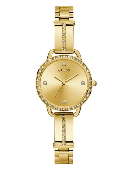 Gold-Tone Crystal Analog Watch - Guess