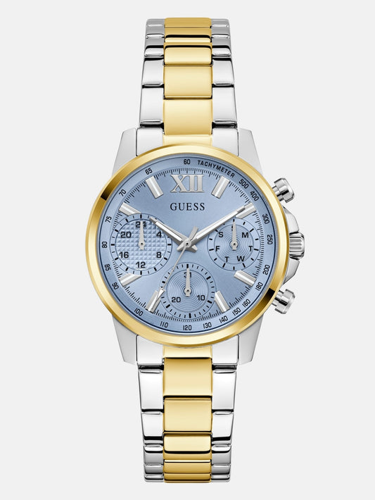 Two-Tone and Blue Chronograph Watch - Guess