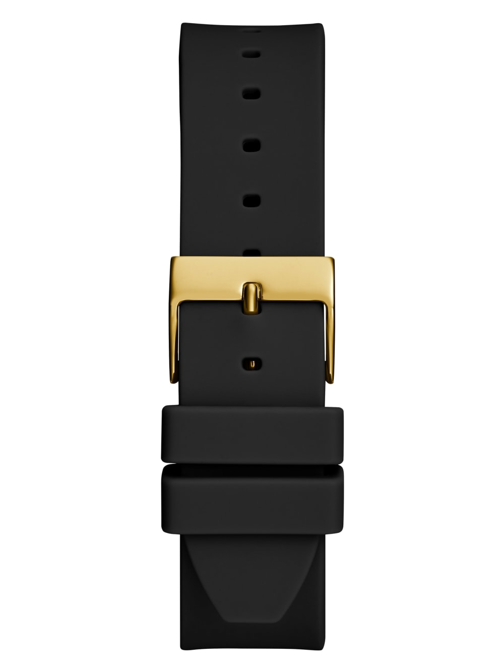 Gold-Tone and Black Silicone Analog Watch - Guess
