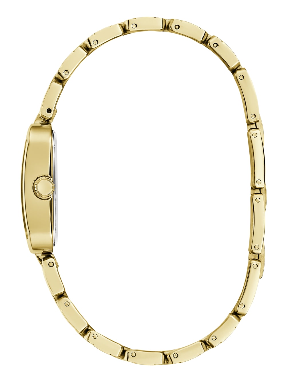Gold-Tone Textured Square Analog Watch - Guess