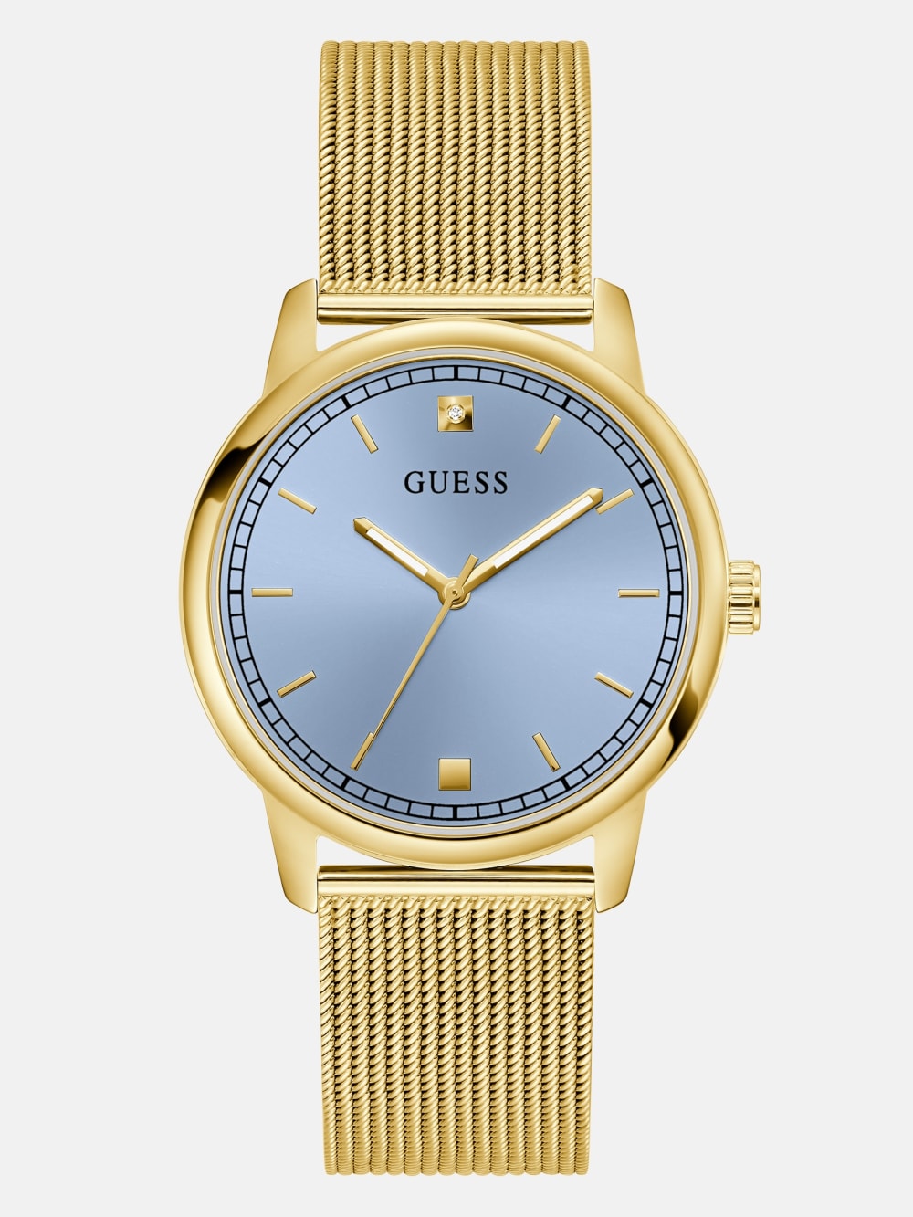 Gold-Tone and Blue Analog Watch - Guess