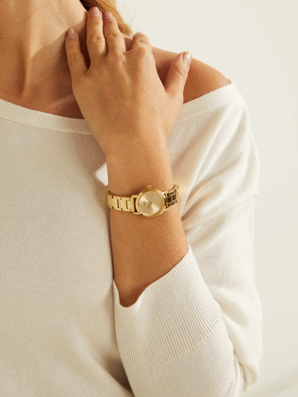 Gold-Tone Diamond Analog Watch - Guess