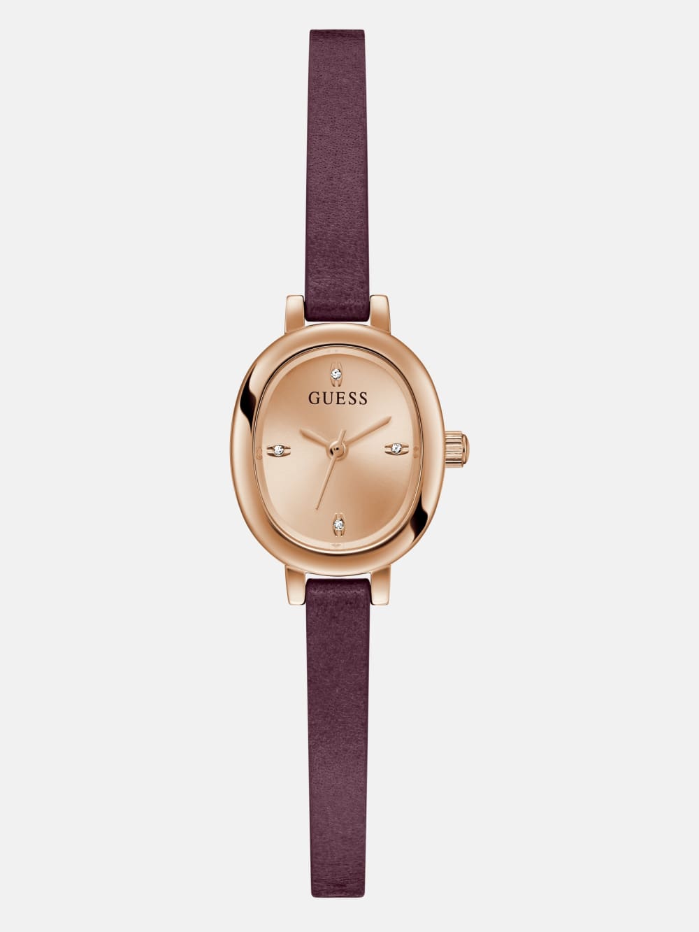 Burgundy Leather Analog Watch - Guess