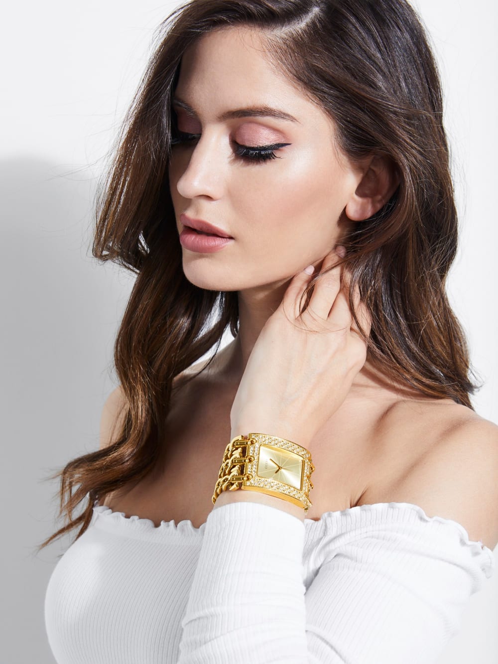 Gold-Tone Chainlink Analog Watch - Guess