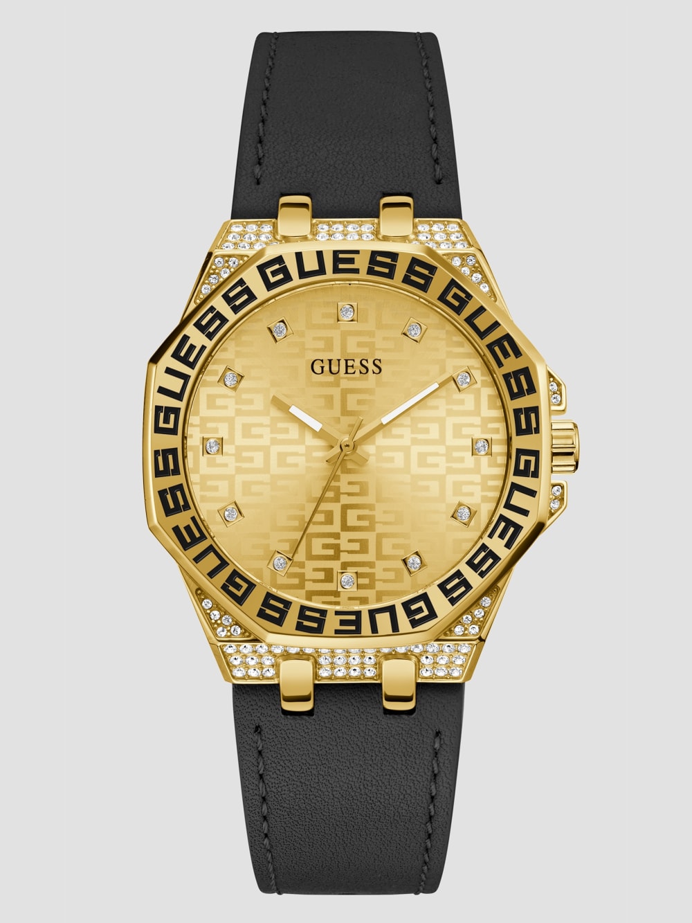 Insignia Black Leather Analog Watch - Guess