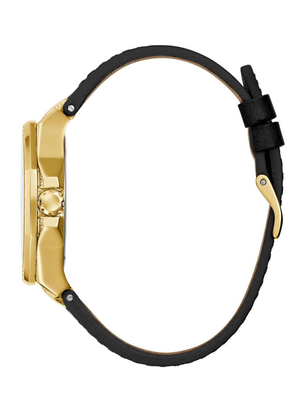 Insignia Black Leather Analog Watch - Guess