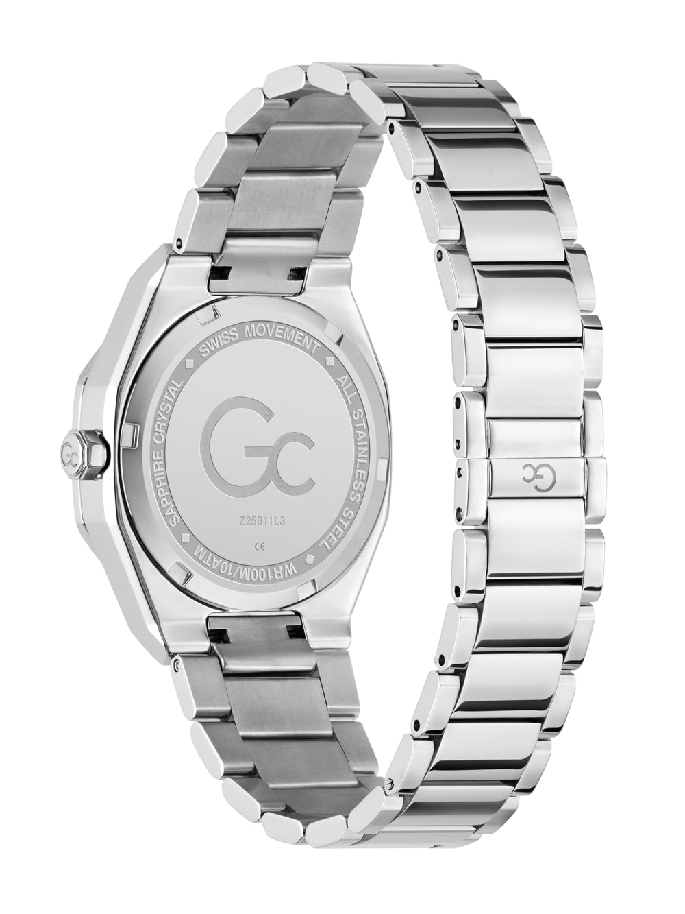 Gc Silver-Tone Crystal Analog Watch - Guess