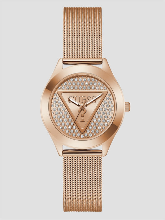 Rose Gold-Tone Analog Logo Watch - Guess