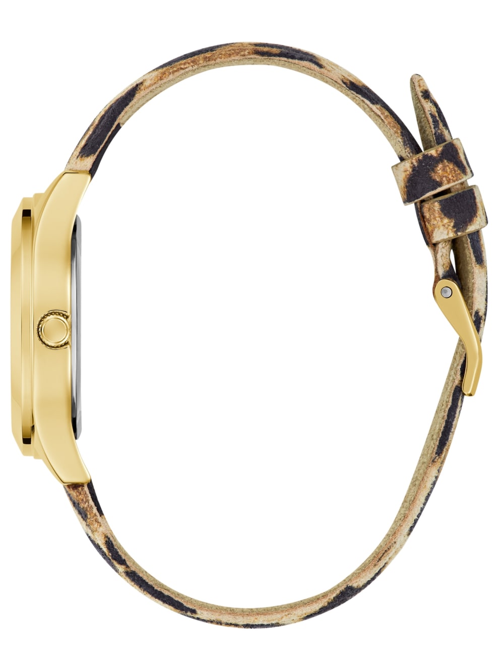 Leopard and Gold-Tone Analog Logo Watch - Guess