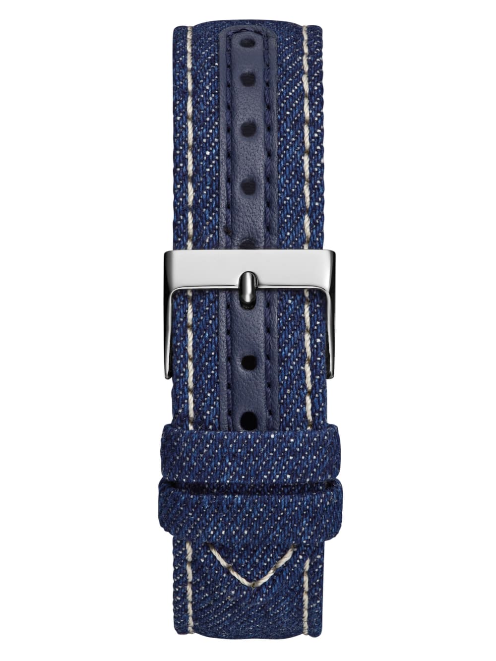 Silver-Tone and Denim Quattro G Analog Watch - Guess
