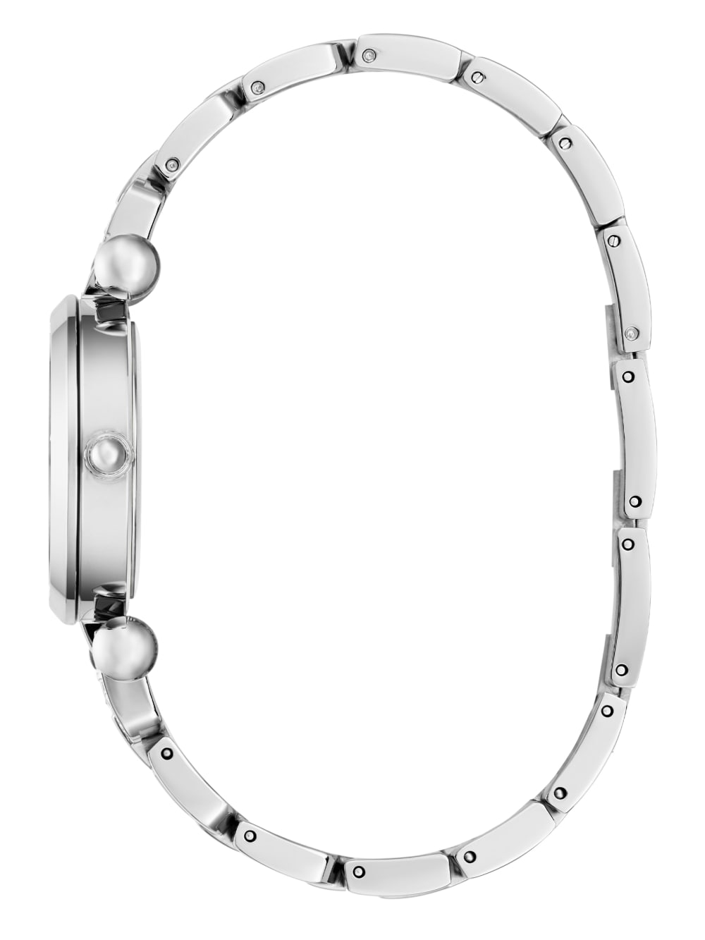 Silver-Tone Rhinestone Analog Watch - Guess