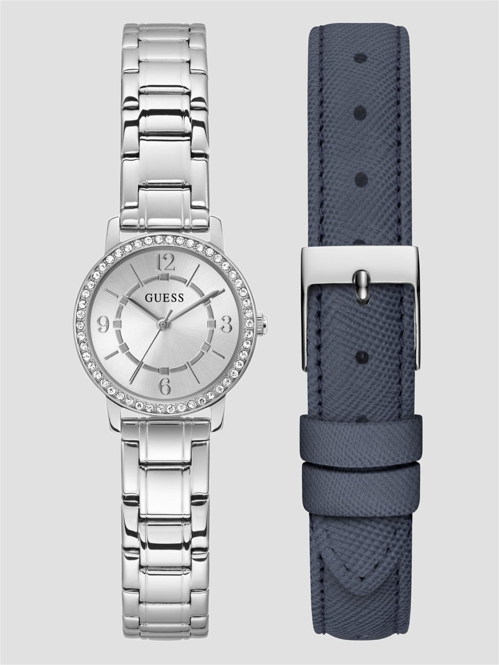 Silver-Tone Analog Watch Box Set - Guess