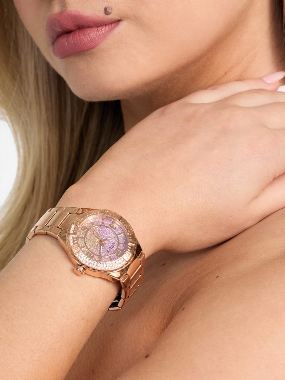 Rose Gold-Tone and Pink Analog Watch - Guess