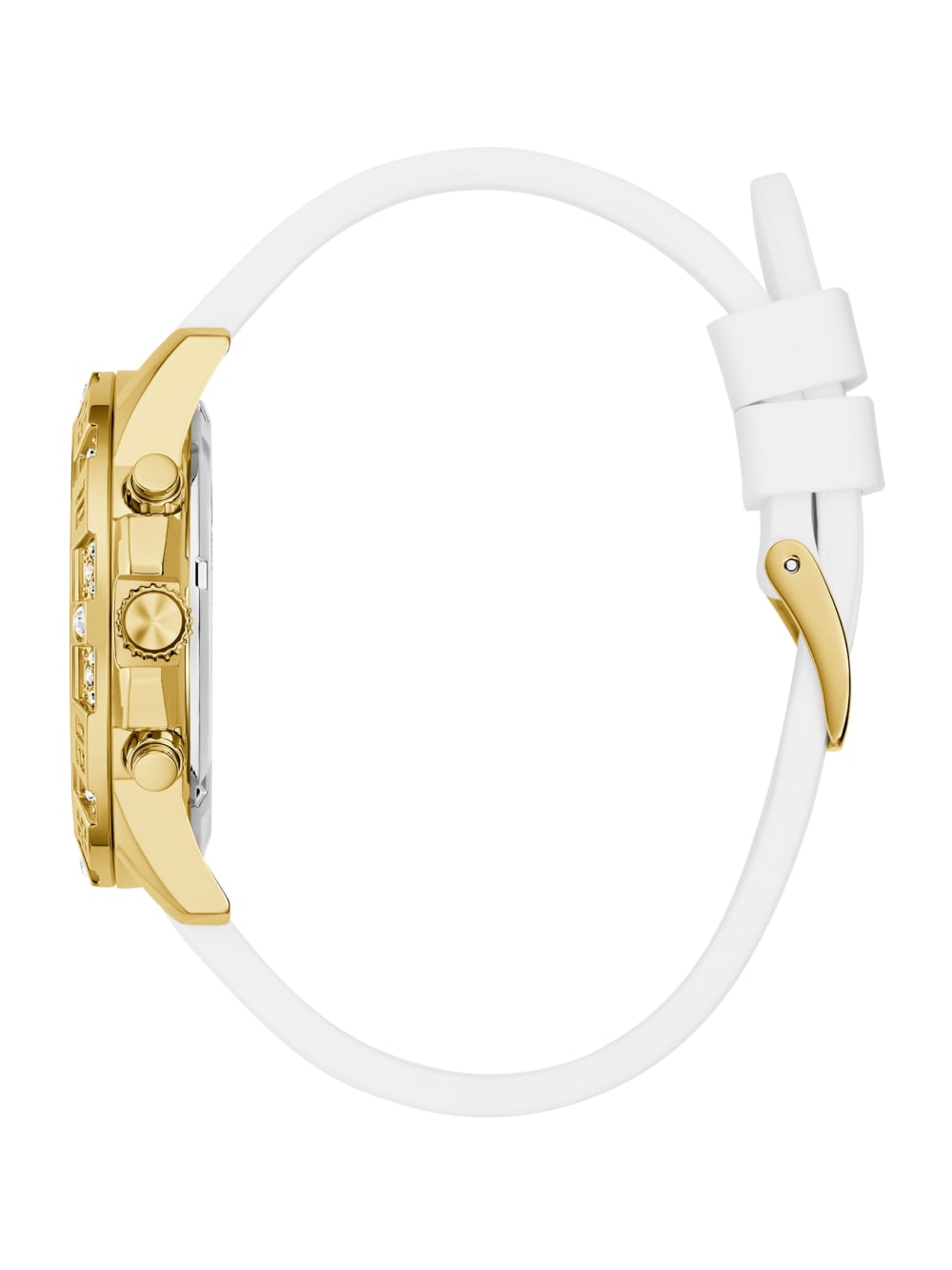 Gold-Tone Silicon Multifunction Watch - Guess